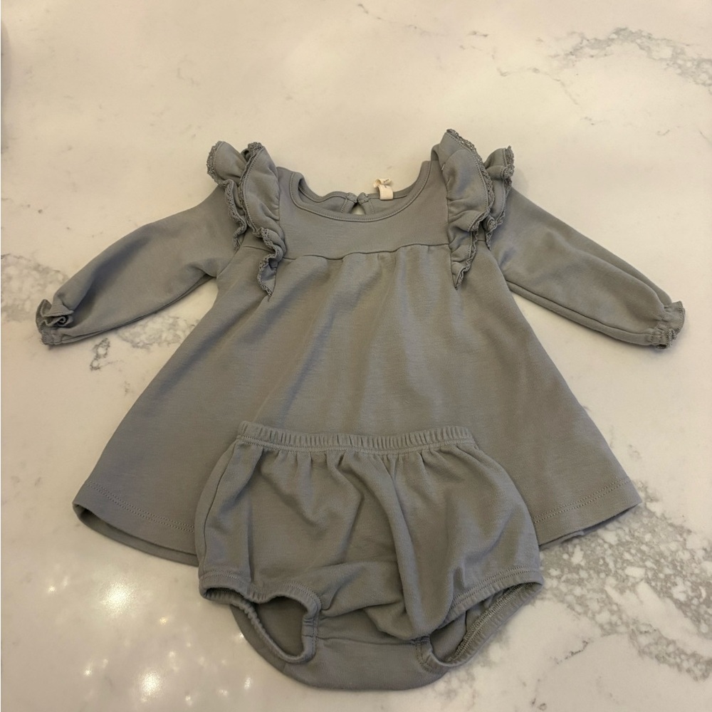 Quincy Mae Charcoal Ruffle Blouse